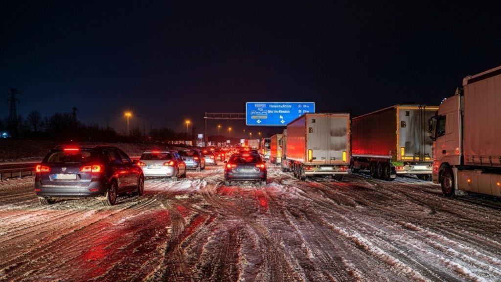 Unwetter Schnee Glätte Chaos