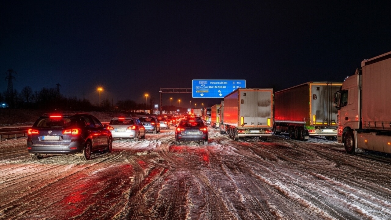Unwetter Schnee Glätte Chaos