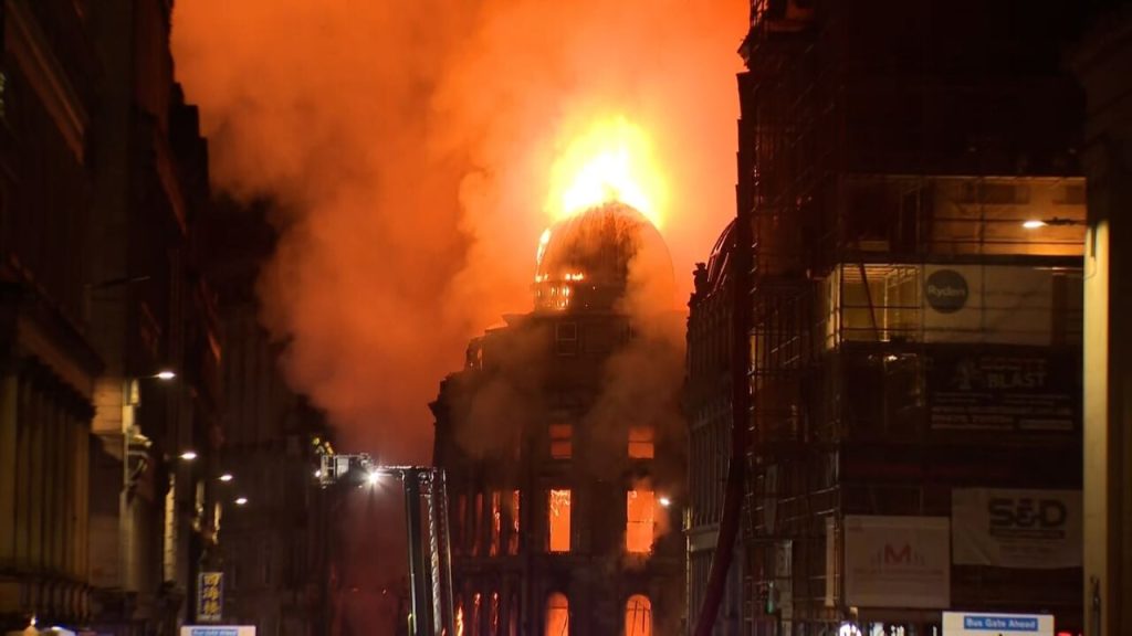 glasgow-brand-bahn-stoerung